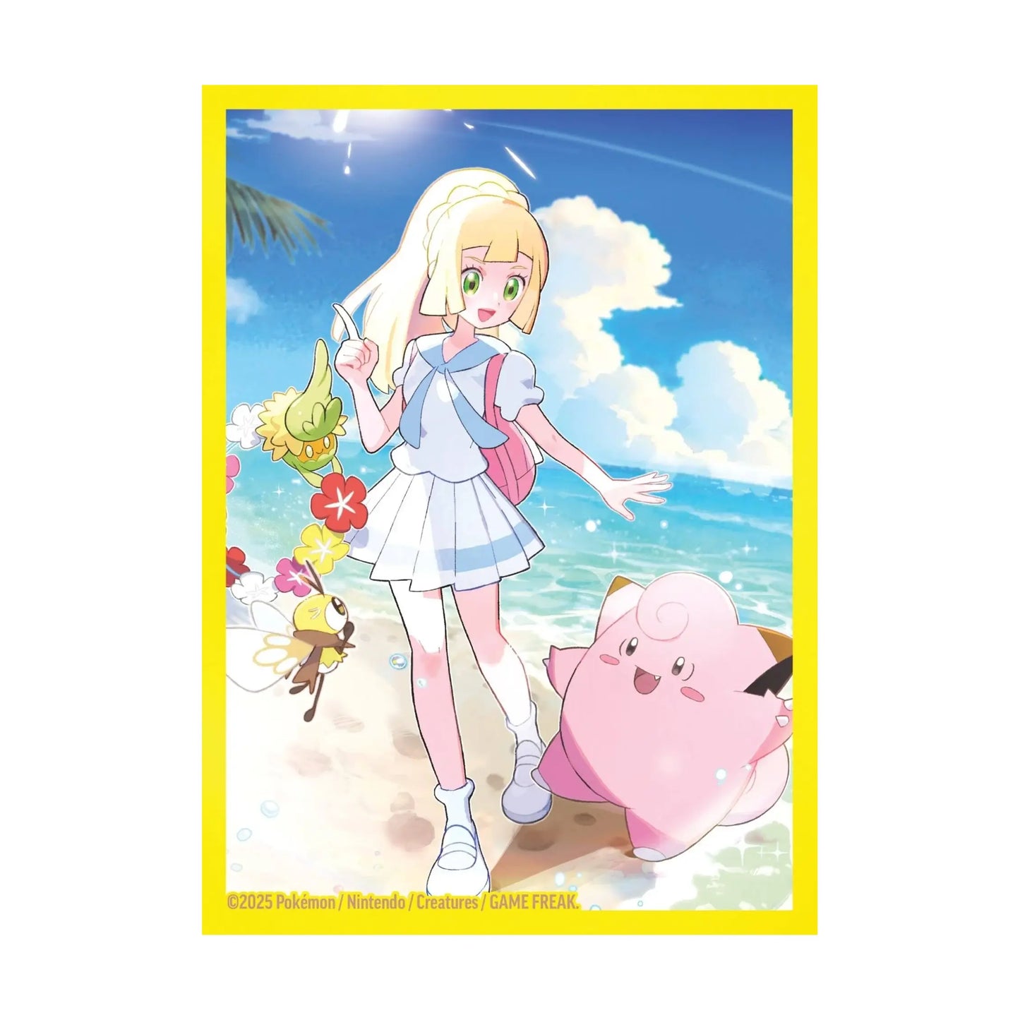 Trading card sleeves featuring Lillie and Clefairy ex