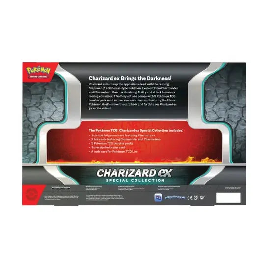 Rear view of Pokémon Charizard ex Special Collection box