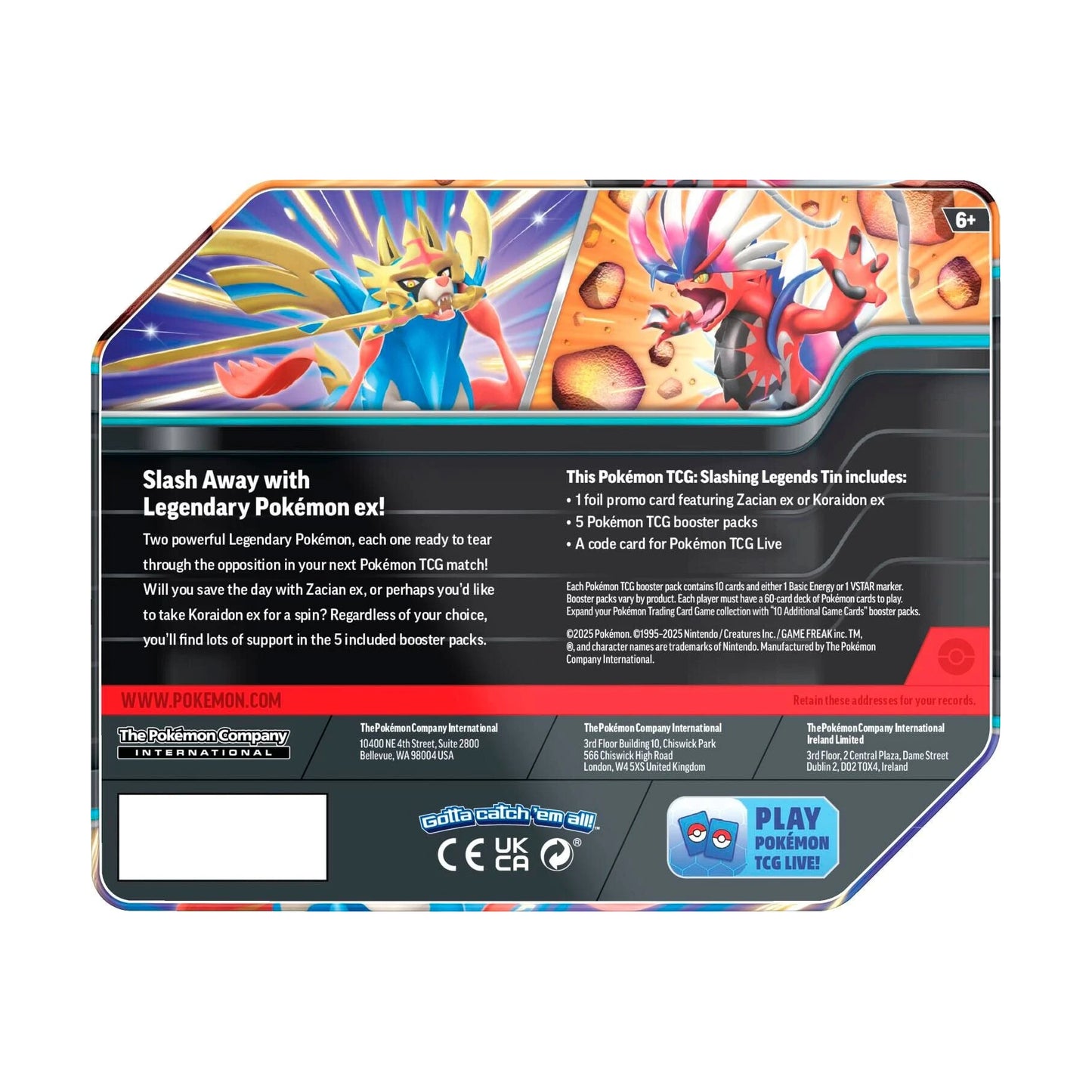 Slashing Legends Tin (rear)