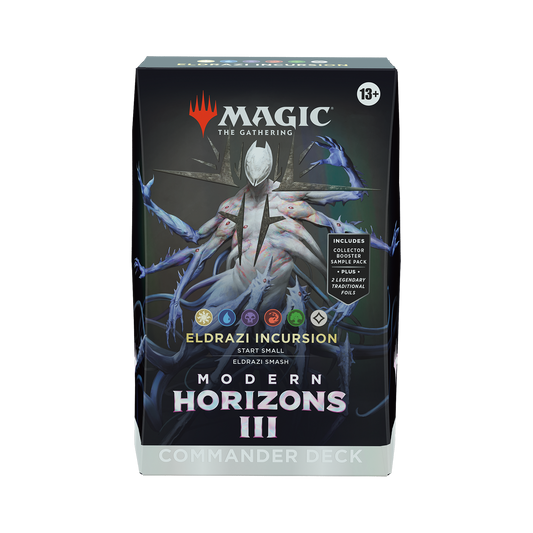Four 'Magic: The Gathering' trading card game boxes on a white background