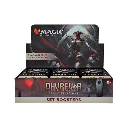 Box of Magic: The Gathering Phyreuxa Set Boosters on a white background