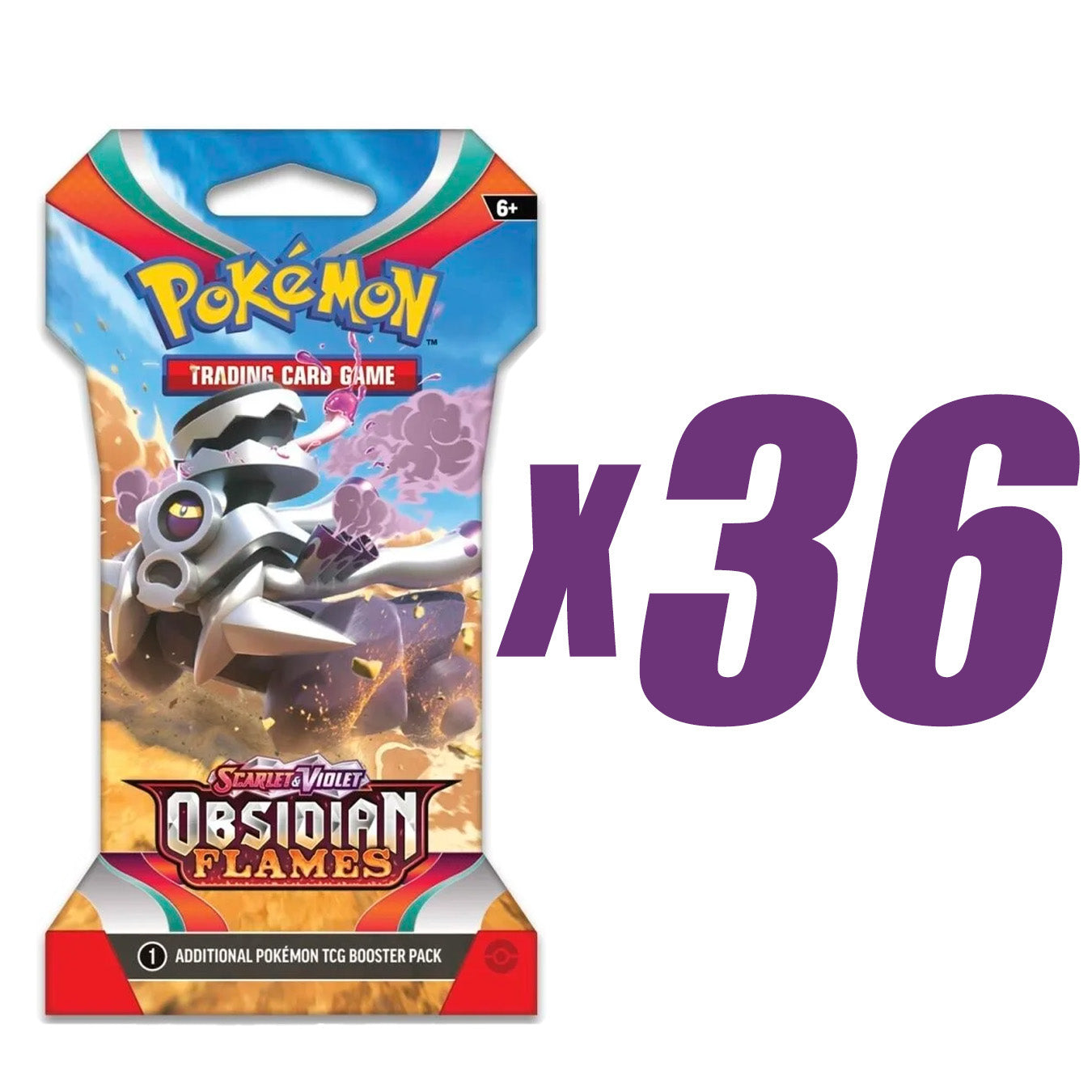 Obsidian Flames sleeved booster pack with Revavroom x36