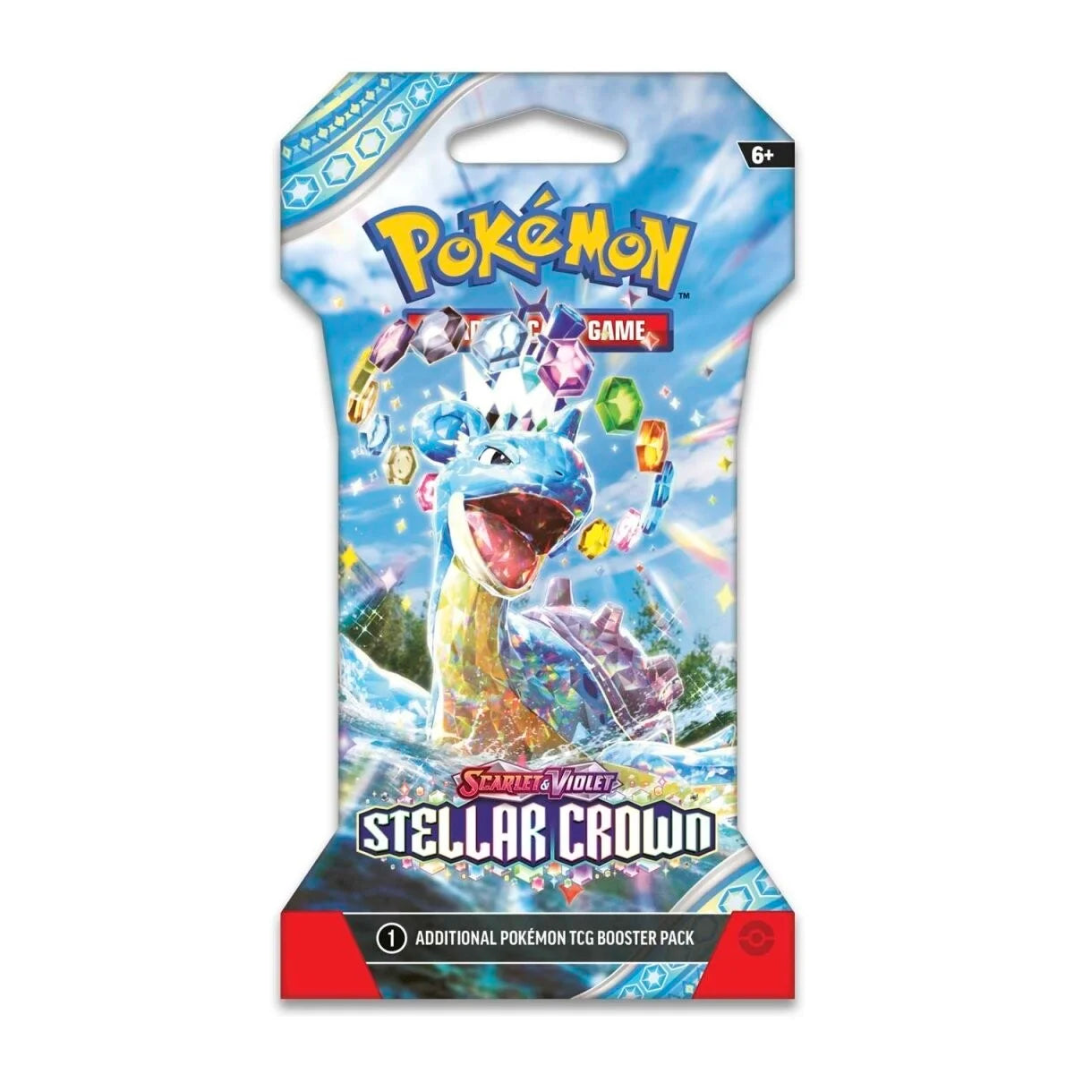 Pokémon Stellar Crown sleeved booster pack featuring Lapras art