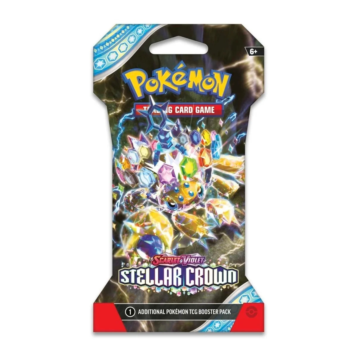 Pokémon Stellar Crown sleeved booster pack featuring Galvantula art