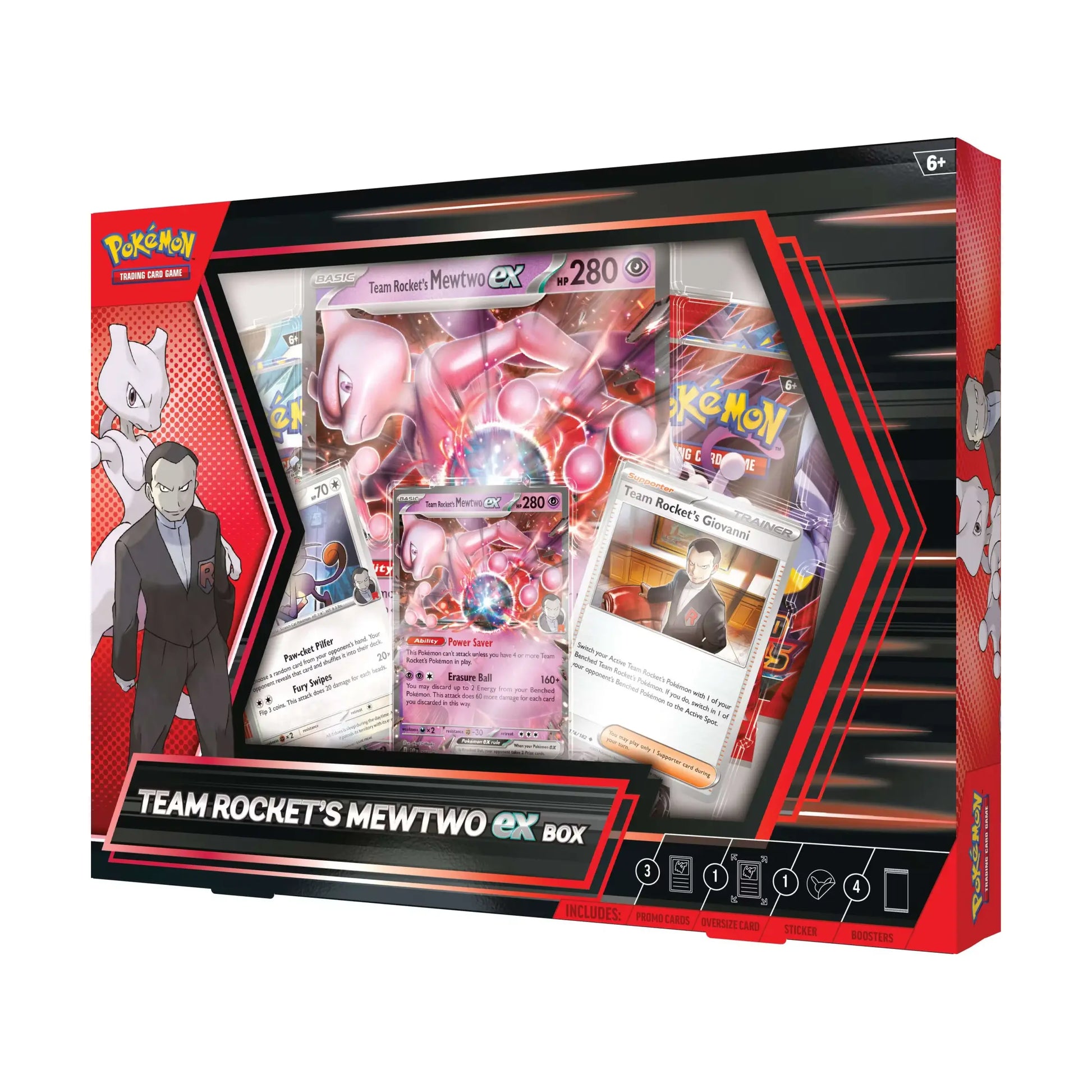 Pokémon trading card game box featuring Team Rocket's Mewtwo ex