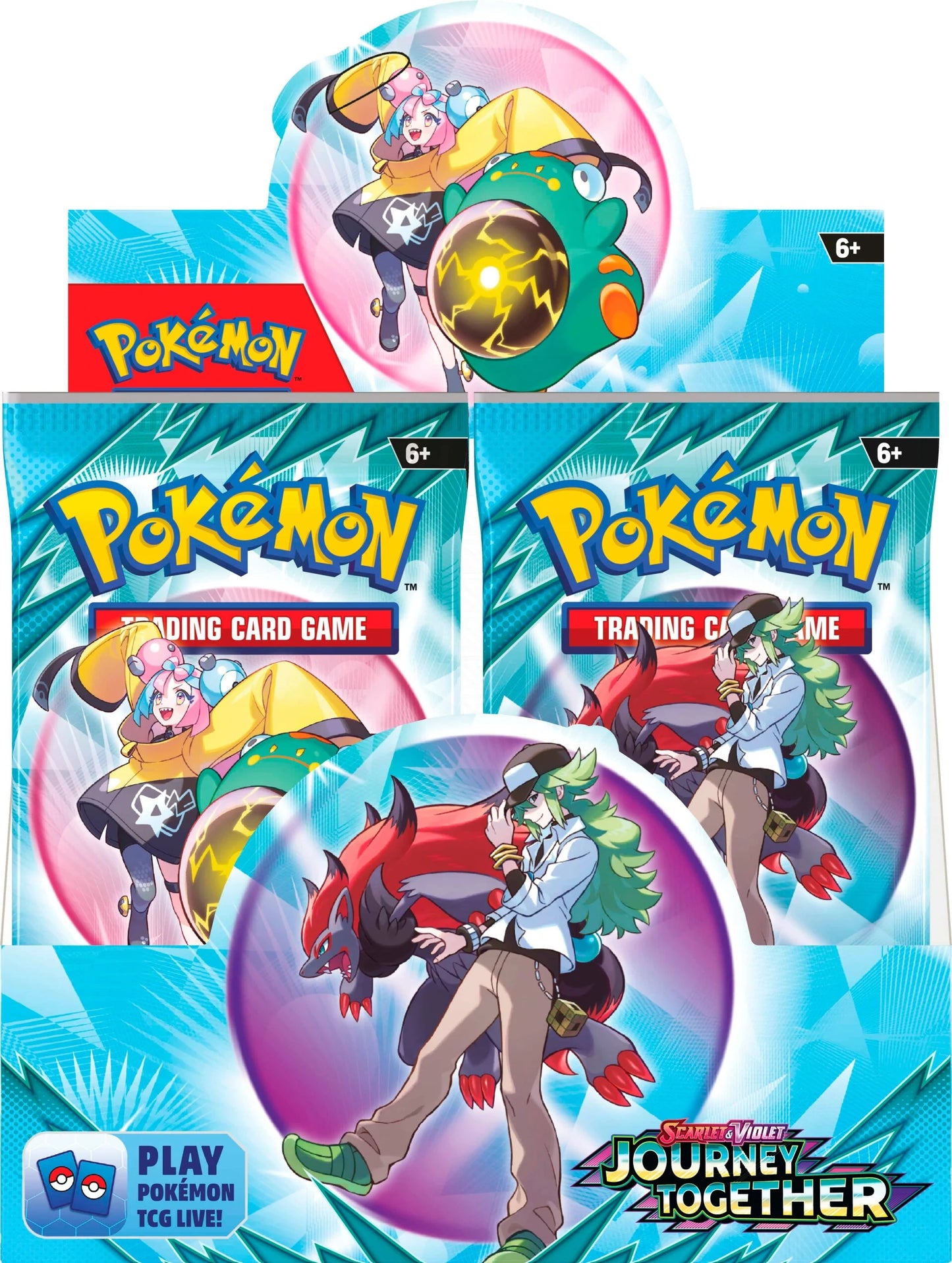 Pokémon Journey Together Enhanced Booster Display Box front view (straight on)