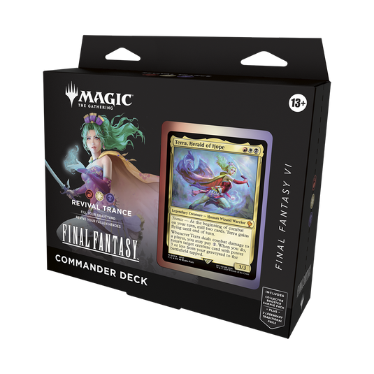 MAGIC THE GATHERING Final Fantasy Commander Deck packaging with character illustration and card.
