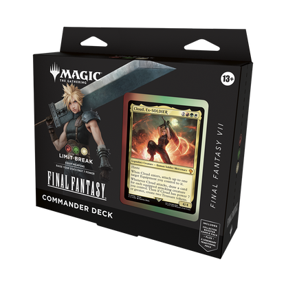 MAGIC THE GATHERING Final Fantasy Commander Deck packaging with character illustration and card display.