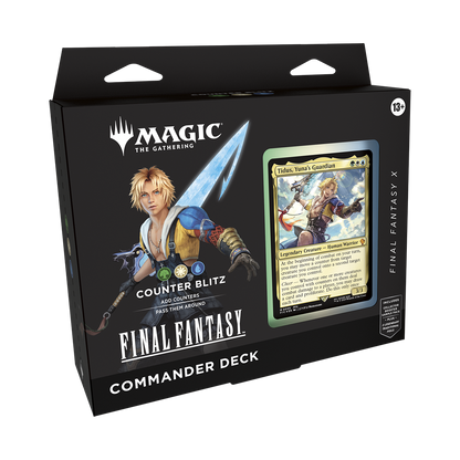 MAGIC: THE GATHERING Final Fantasy Commander Deck packaging with character illustration and card.
