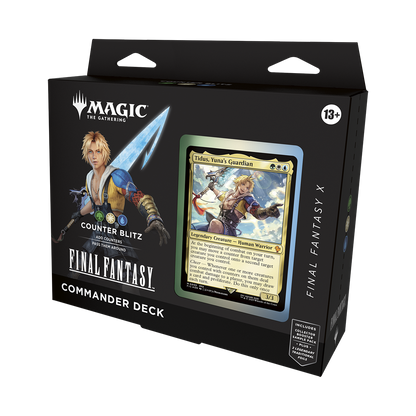 MAGIC: THE GATHERING Final Fantasy Commander Deck packaging with character illustration and card.