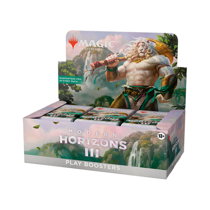 Card game booster pack with character illustration and 'Modern Horizons III' branding.