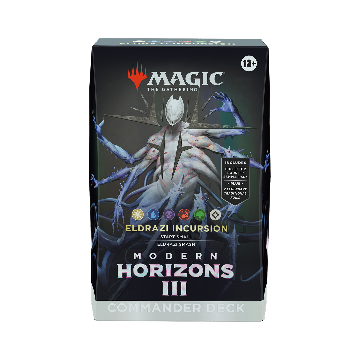 Card game box for 'Modern Horizons III' with 'Eldrazi Incursion' featuring 'Magic: The Gathering' logo.